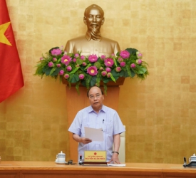 Thủ tướng Chính phủ Nguyễn Xuân Phúc tại cuộc họp Thường trực Chính phủ sáng 27/7/2020 về phòng, chống dịch COVID-19.